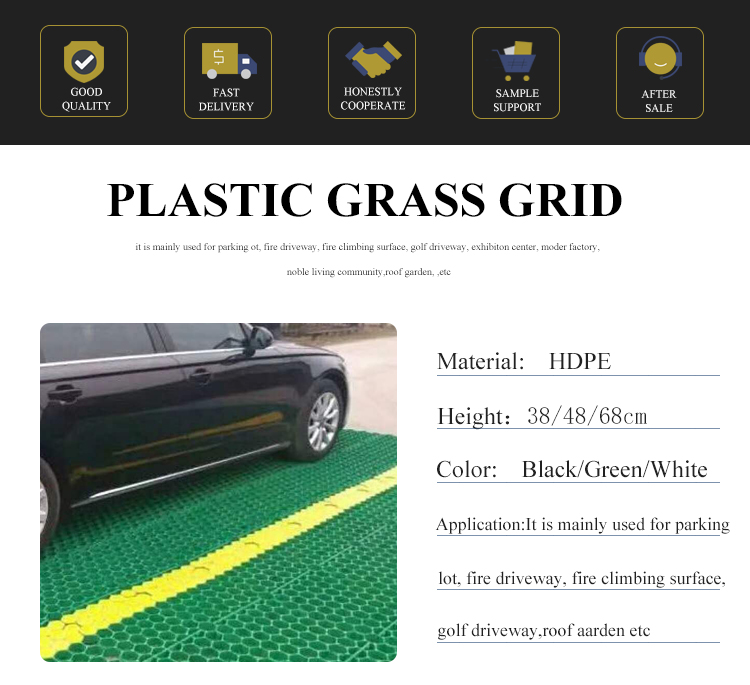 HDPE Plastic Protection Parking Lots Material Plastic Grass Paver for Origin Type