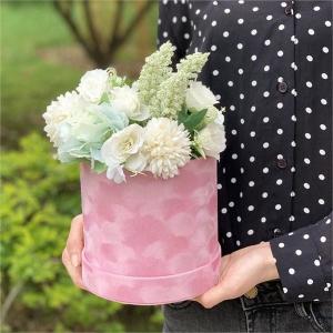 Quality Leather Handle Craft Paper Box Packaging Bucket Gift Packing Box Pink Green wholesale
