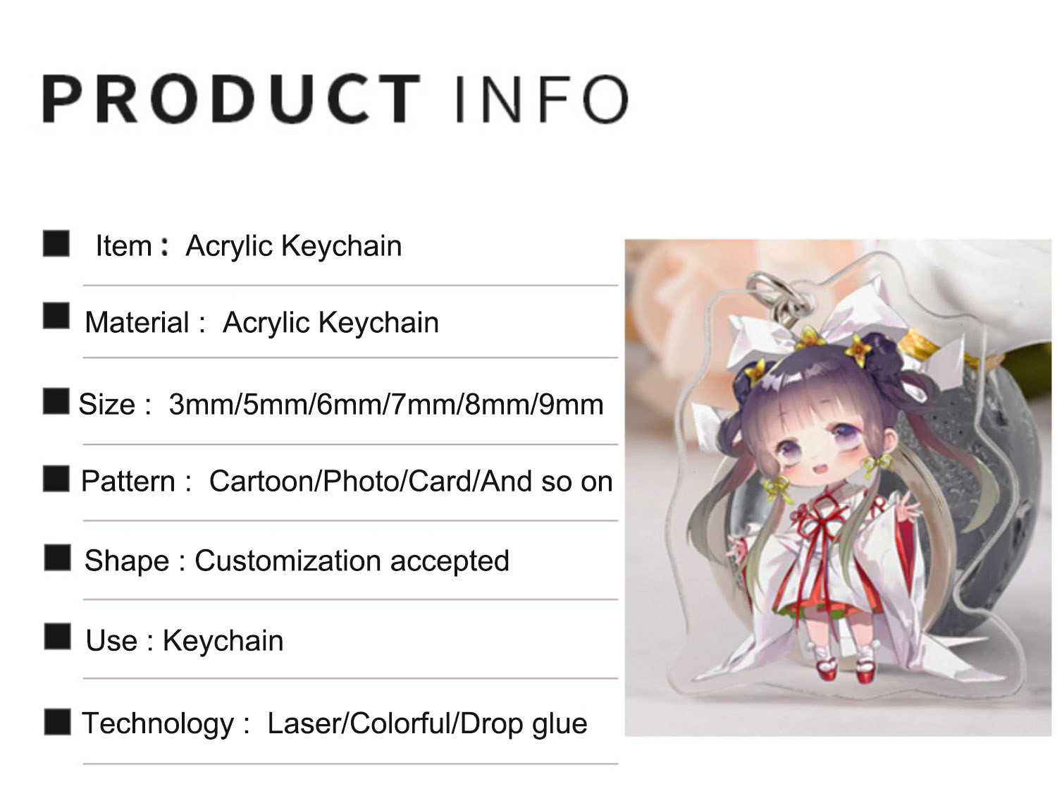 Custom Christmas Festival Acrylic Keychain Metal Ring Transparent Cute Cartoon Christmas Snowman Printed Charm Keychain