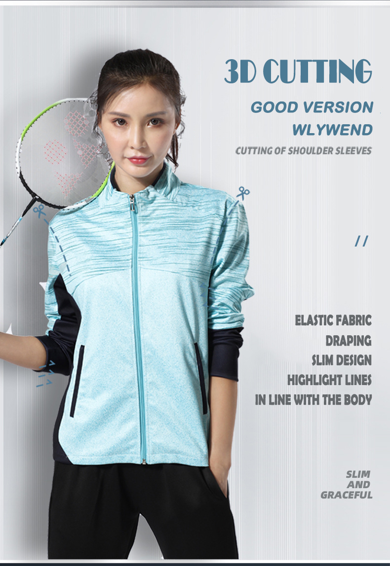 Spring autumn winter unisex badminton sui volleyball tennis suit sports suit competition coat printing custom tracksuits
