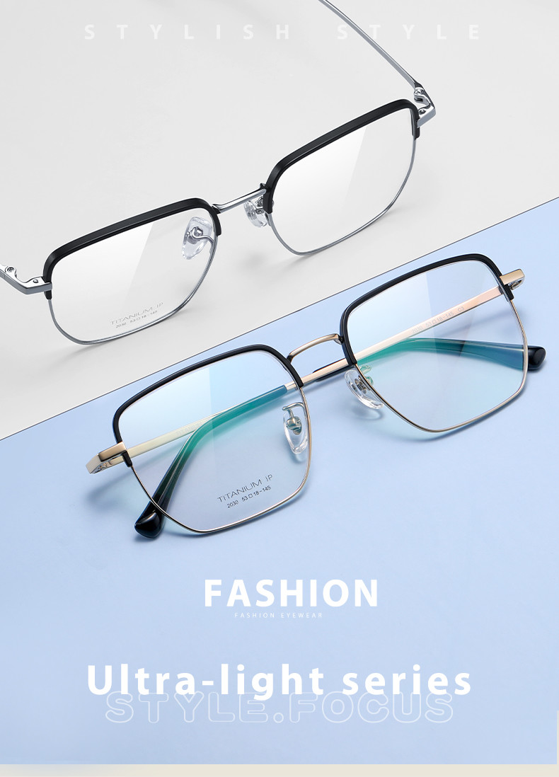 Custom Pure Titanium Frame Glasses Optical Easy Lens Replacement