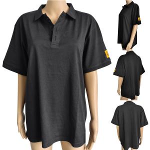 Quality Cotton Polo Shirt ESD Safe Clothing Antistatic Unisex For Cleanroom Laboratory wholesale