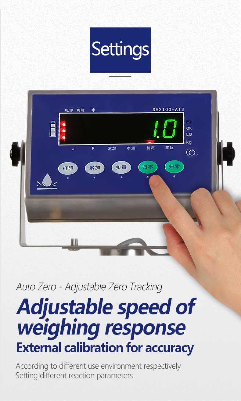 Waterproof SH2100-A1S Stainless Steel Platform Scale 150kg for Weighting and Function