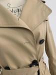 100% Cotton Ladies Long Trench Coat Waist belt Style Type NA Certification
