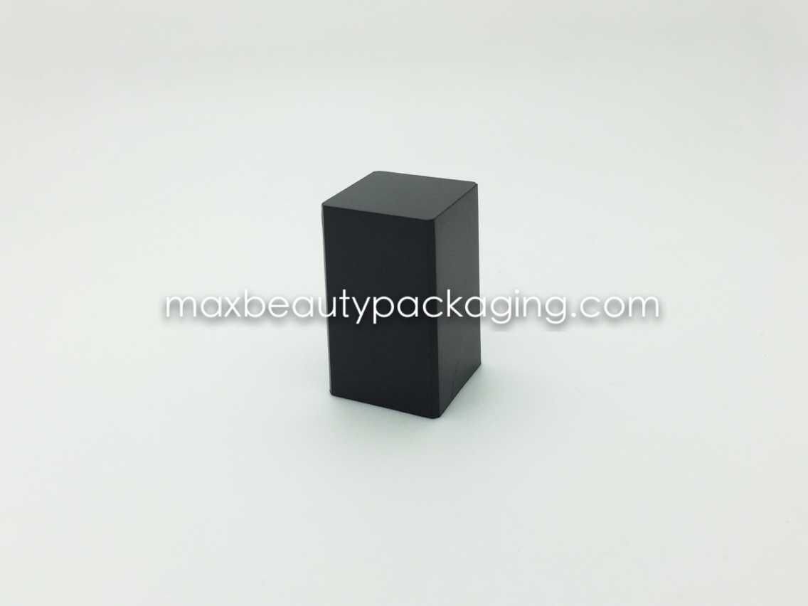 N-2063 uv coating matte black finish nail polish cap nail polish packaging double square cap plastic cap flat brush