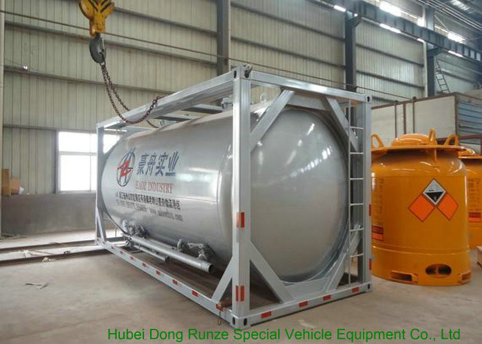 20FT Bulk Cement Tank Containers 20000L - 22500L With Carbon Steel Frame