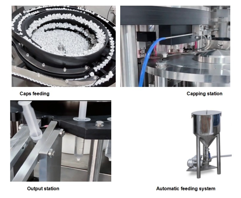 Gel viscous cosmetic cream prefilled filler automatic plastic syringe filling machine