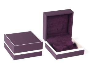 Quality Purple Plastic Jewelry Box Covered Velvet Material For Gift Packaging Custom Logo wholesale