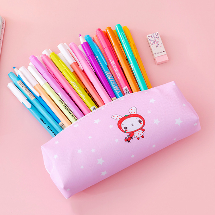Cute School Pencil Case with Custom Design by Talented Artist and Zipper Closure