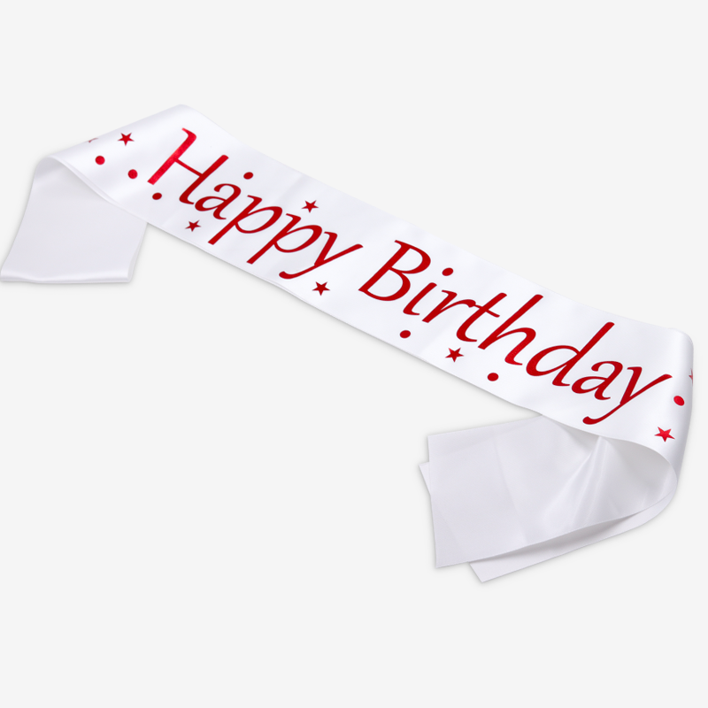 White Color Personalised Birthday Sash Various Color Heat Transfer Printing
