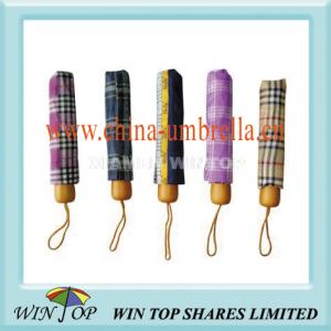Quality 21&quot; 3 Fold Compact Plaid Umbrella wholesale