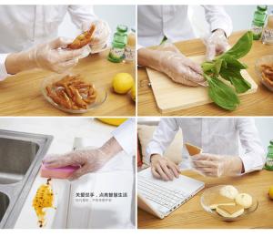 Quality Disposable Transparent Clear Plastic Gloves , oilproof Kitchen Plastic Gloves wholesale