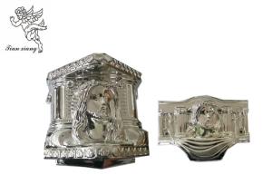 Quality Silver Plastic Coffin Decoratin , Funeral Decorative Parts Of A Casket Christ Model wholesale