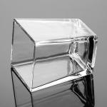 Clear Home Decoration Glass Machine Made Square Tapered Glass Vases 4.65 Inch