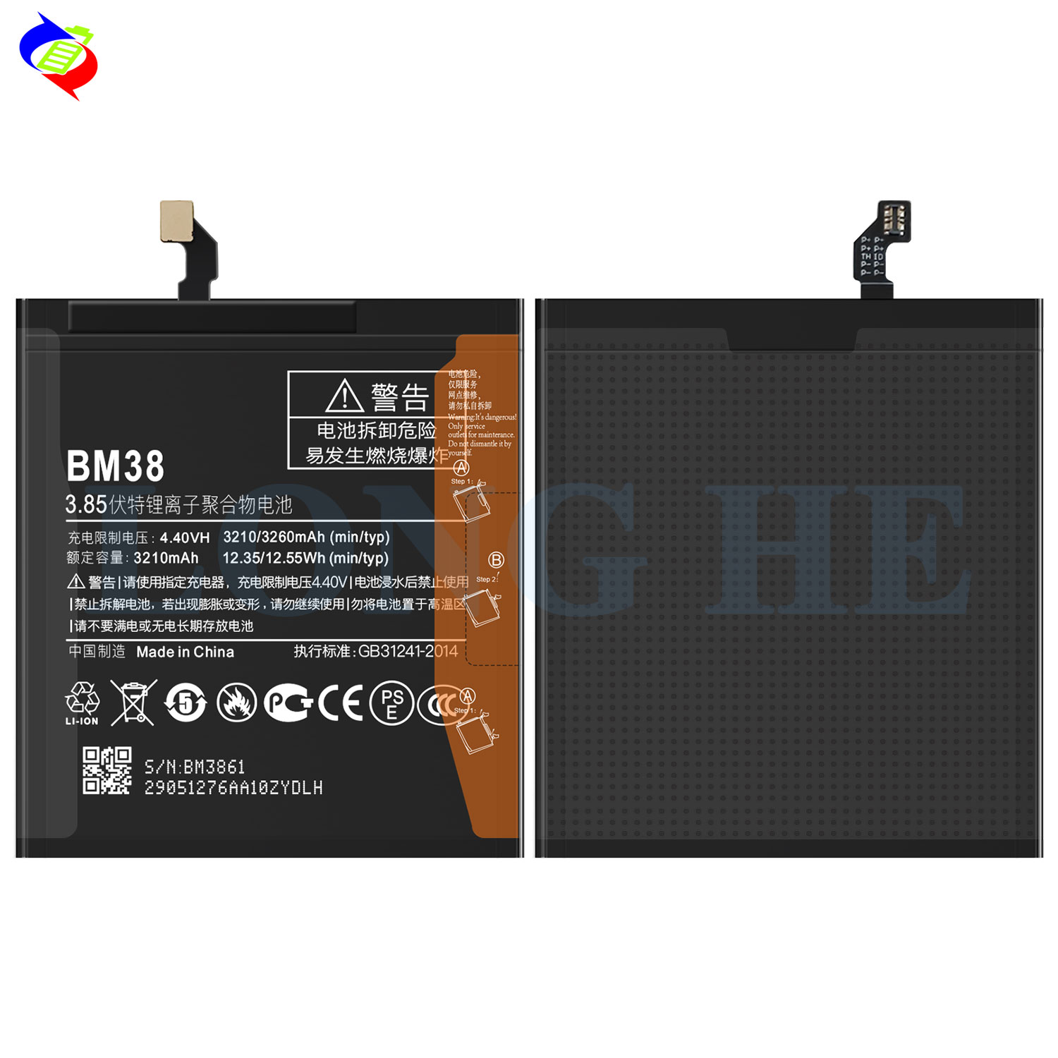 Original Replacement Battery for Xiaomi Redmi 4s BM38 3260mAh 3.85V Phone Replacement