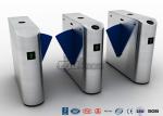 Entrance Flap Pedestrian Turnstile Gate SUS 304 With Fingerprint Recognition