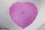 Purple Unique Ladies Windproof Umbrella Heart Shaped 190T Pongee Fabric