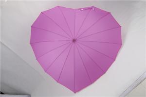 Quality Purple Unique Ladies Windproof Umbrella Heart Shaped 190T Pongee Fabric wholesale