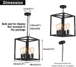 Industrial Metal Lantern Chandeliers 4-Light Adjustable Height Farmhouse