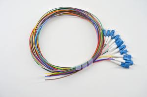 Quality 12 Strand Single Mode Fiber Optic Pigtail 0.9mm Tight Buffered Ribbon LC SC FC ST Connector wholesale