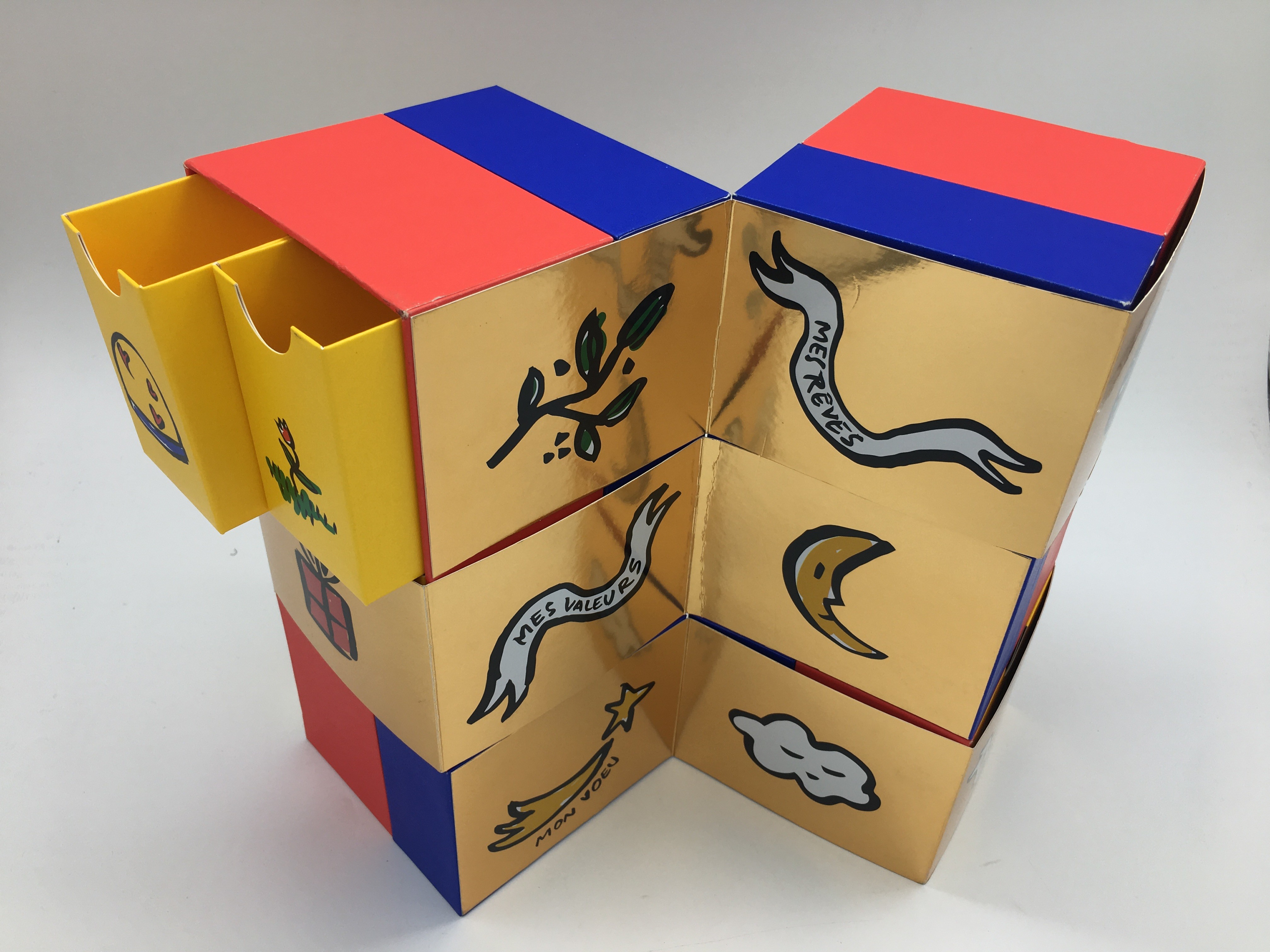Reversible Gift Packaging Box With Drawer / Multidimensional Cardboard Storage Boxes For Cosmetic