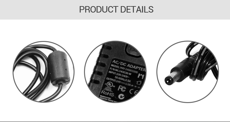 UL62368 UL Power Supply AC DC Adapters 12V 3000MA Output 36w For LED
