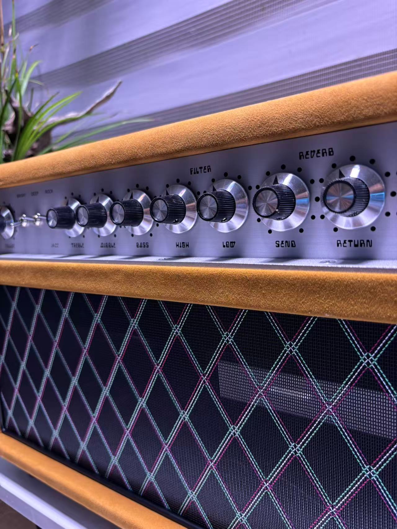 Custom Dumble CLONE Steel String Singer Head 20W 50W 100W with Suede Brown Color, Grand Amplifier SSS Model