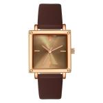Leather / Mesh Strap Women Quartz Wrist Watch 30M Life Waterproof Square Non