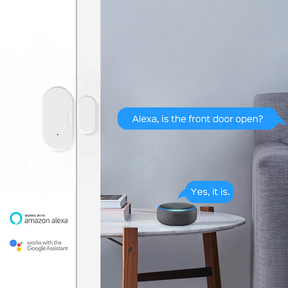 Tuya Smart zigbee Door Sensor+Light Sensor Illuminance Brightness Detector Window Drawer Wireless Open/Closed 2 In 1