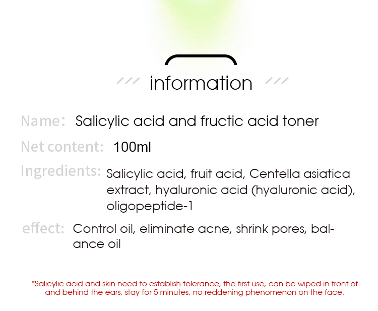 Salicylic Acid Hydrating Facial Toner ODM Pores Minimizing Toner