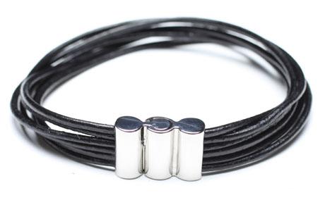 Leather Bracelet, Stainless Steel Clasp, 8 Inches