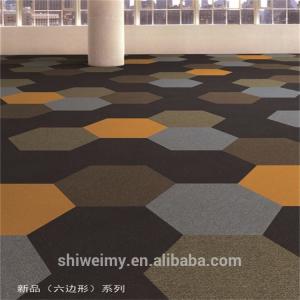 Quality New style plain design nylon hexagon shape honeycomb carpet tile wholesale