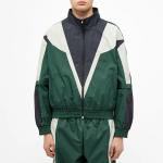 100% Nylon Windbreaker Track Jacket Custom Mens Colorblock Elasticated Trims