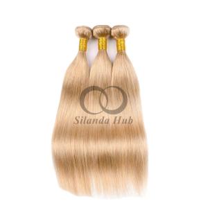 Quality #27 Honey Blonde Straight Remy Human Hair Bundles Sew In Weave Bundles Brazilian Bundle Deals wholesale