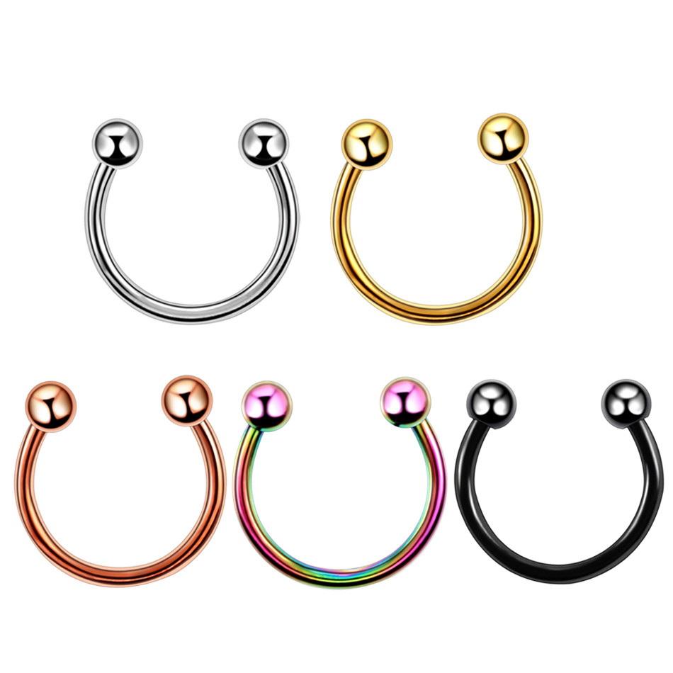 Rainbow color nose ring fashion body piercing jewelry lip ring