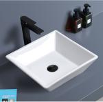 Self-Cleaning Square Vessel White Bathroom Sink Table Wash Face Basin