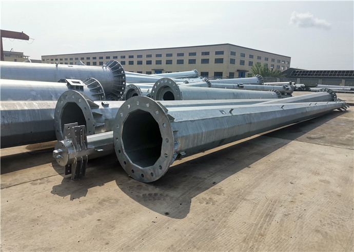 Hot Rolled Steel Galvanized Pole With Bitumen Painted 10kv Q345