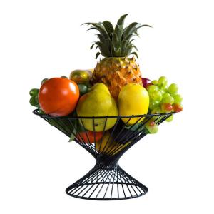 Quality 27.5*15*15CM Luxury Black Baking Varnish Iron Fruit Basket Metal Houseware Heat Resistance and Long-Lasting Durability wholesale