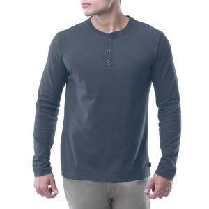 Quality Source Manufacturers Men′s Long Sleeve Soft Wash Button Cotton T-Shirt wholesale