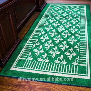 Quality Muslim big size green printed nylon prayer mat wholesale