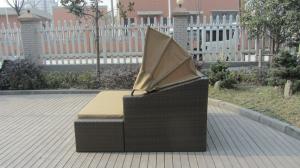 Quality Square Resin Wicker Lounge Bed , Balcony / Garden Cane Daybed wholesale