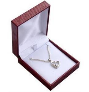 Quality Red Leatherette Jewelry Pendant Box , White Insert Small Plastic Boxes For Jewellery wholesale