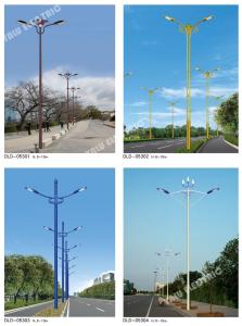 Quality Q235 double arm highway blue yellow taper 9m street lighting pole wholesale