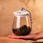 500ml 1000ml Glass Storage Bottle , Glass Food Containers With Fabric Cork Lid