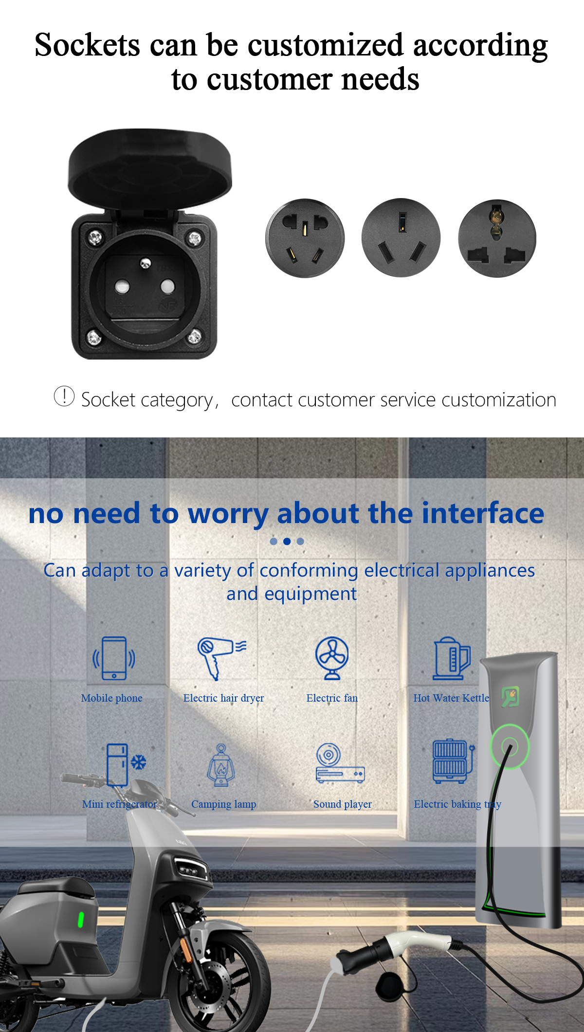 Black 16A 220V 3.5KW EV Charger Adapter Output Power for Car EV Discharger V2L Head Type 2 Charging Station V2L