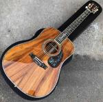 Handmade Deluxe solid koa wood Acoustic guitar, acoustic Guitarra, solid koa