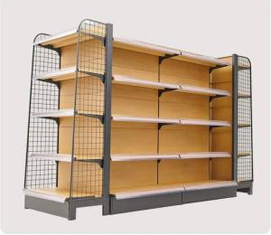 Quality Wooden Super Market Rack for Heavy Duty Gondola Supermarket Shelves wholesale