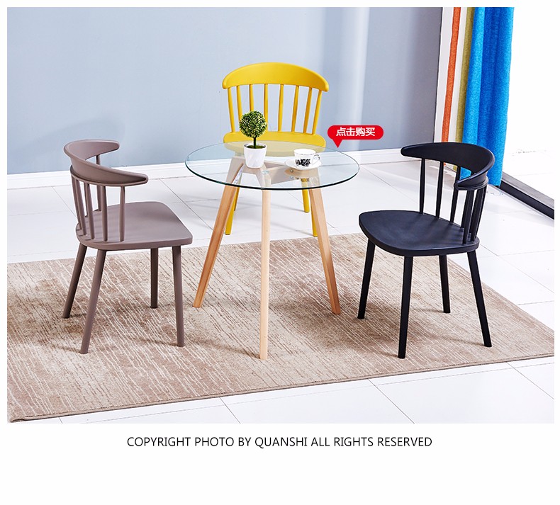 colorful pp plastic chairs dining modern windsor chair