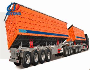 Quality 2 3 4 Axle Tractor Semi-Trailer with Side Tipping Dump Truck and Hydraulic Cylinder wholesale