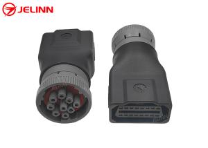 Quality CAT Gray J1939 9 Pin to OBD 2 OBD2 16 Pin Adapter for Caterpillar Excavator wholesale